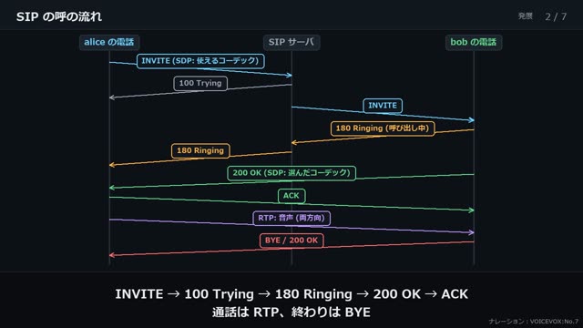 IP 電話 (SIP・RTP) の動画のワンシーン